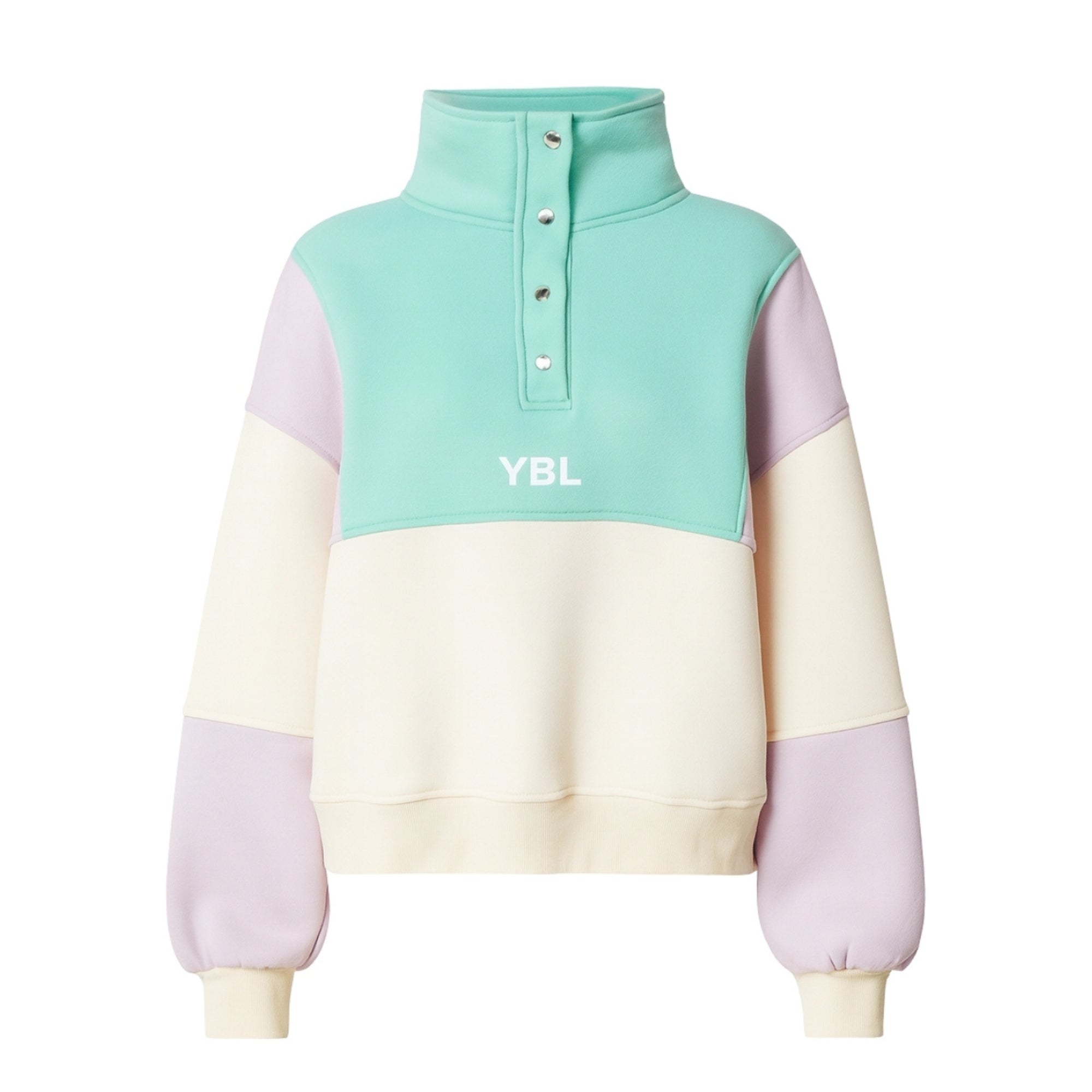Colour Block 1/2 Zips in Turquoise/Lilac