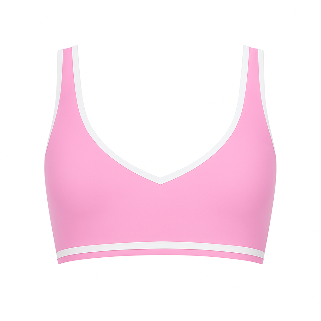 Contrast Sports Bras in Baby Pink