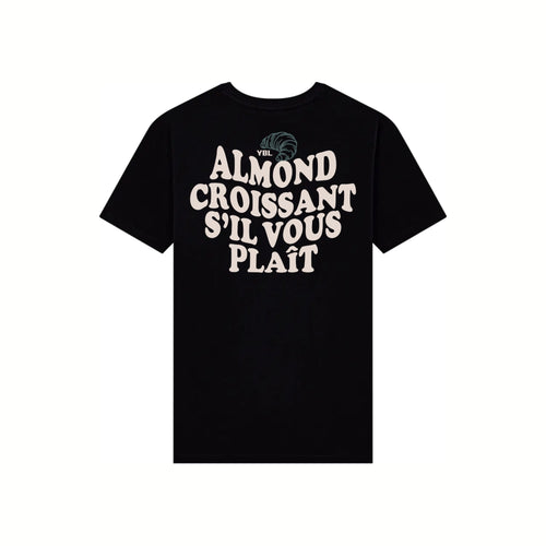 Almond Croissant Lightweight Relaxed Fit T-shirt in Black
