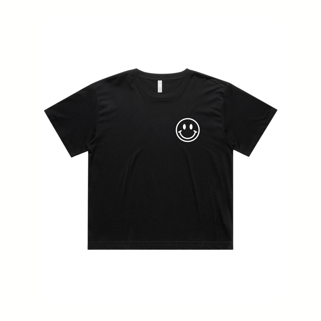 PIZZA REGULAR FIT CROP T IN BLACK