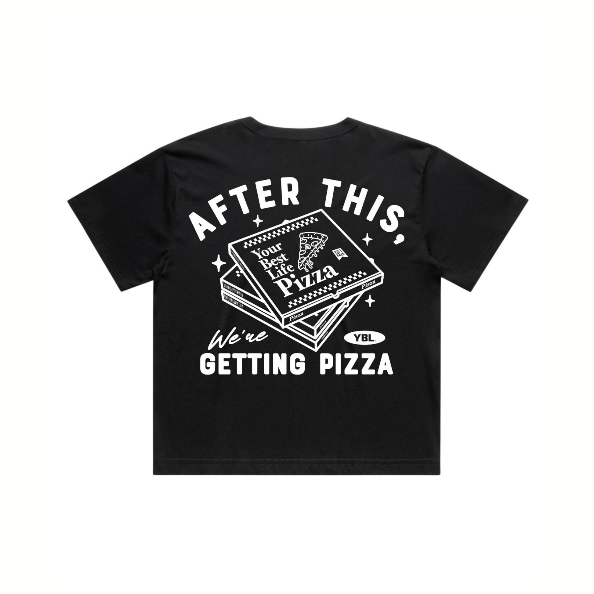 PIZZA REGULAR FIT CROP T IN BLACK