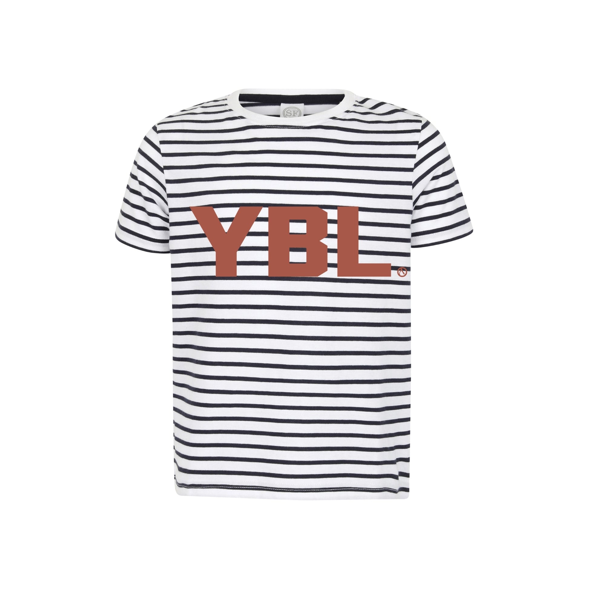 Kids Striped Tee in White/Oxford Navy