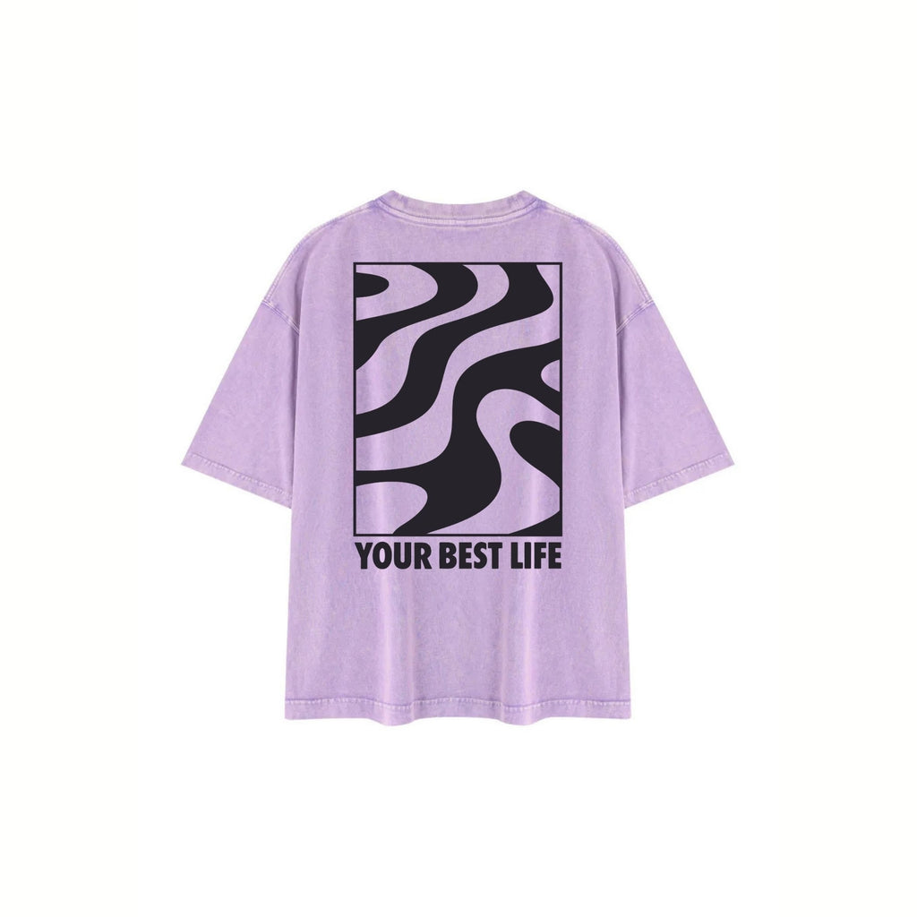 YOUR BEST LIFE T IN ACID WASH PURPLE