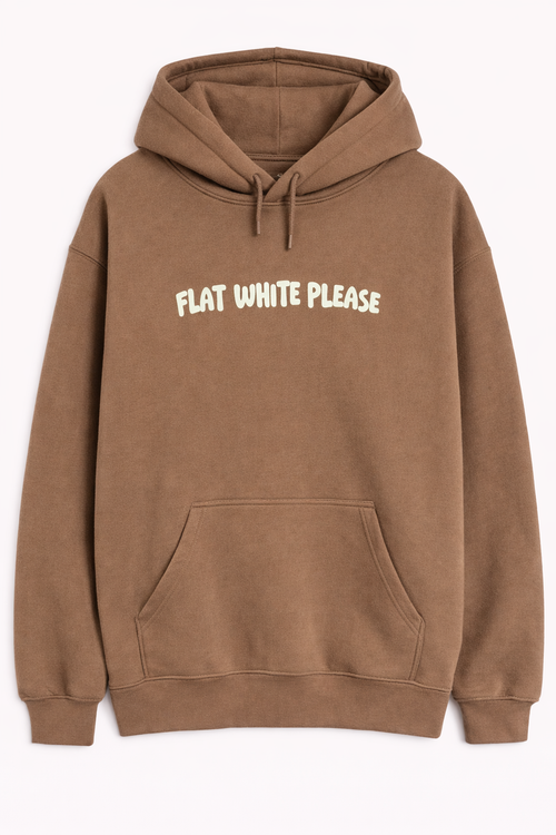Flat white  Oversized Hoodie in Brown
