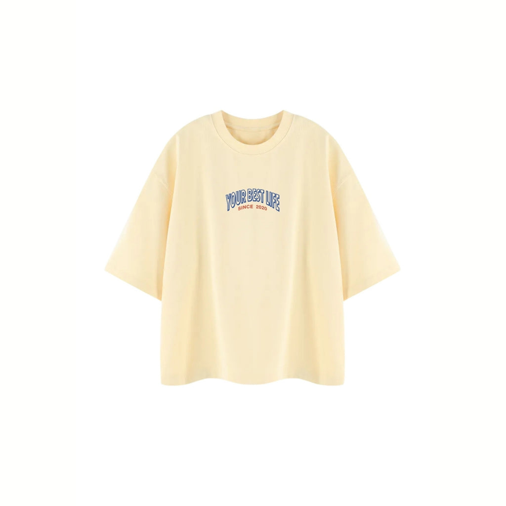 BOXY FIT ONE DAY AT A TIME BUTTER YELLOW