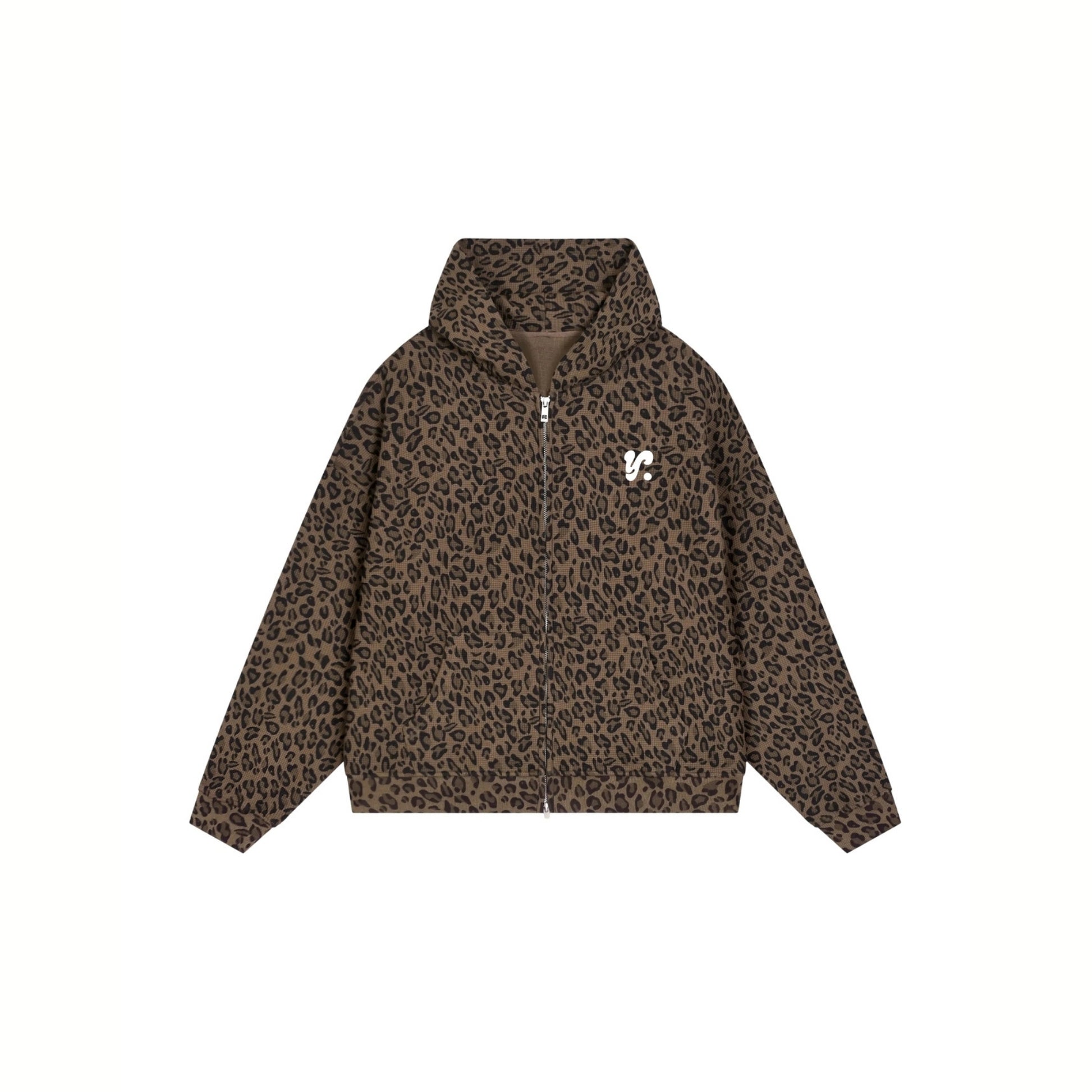 ONE DAY AT A TIME LEOPARD PRINT ZIPPED JACKET