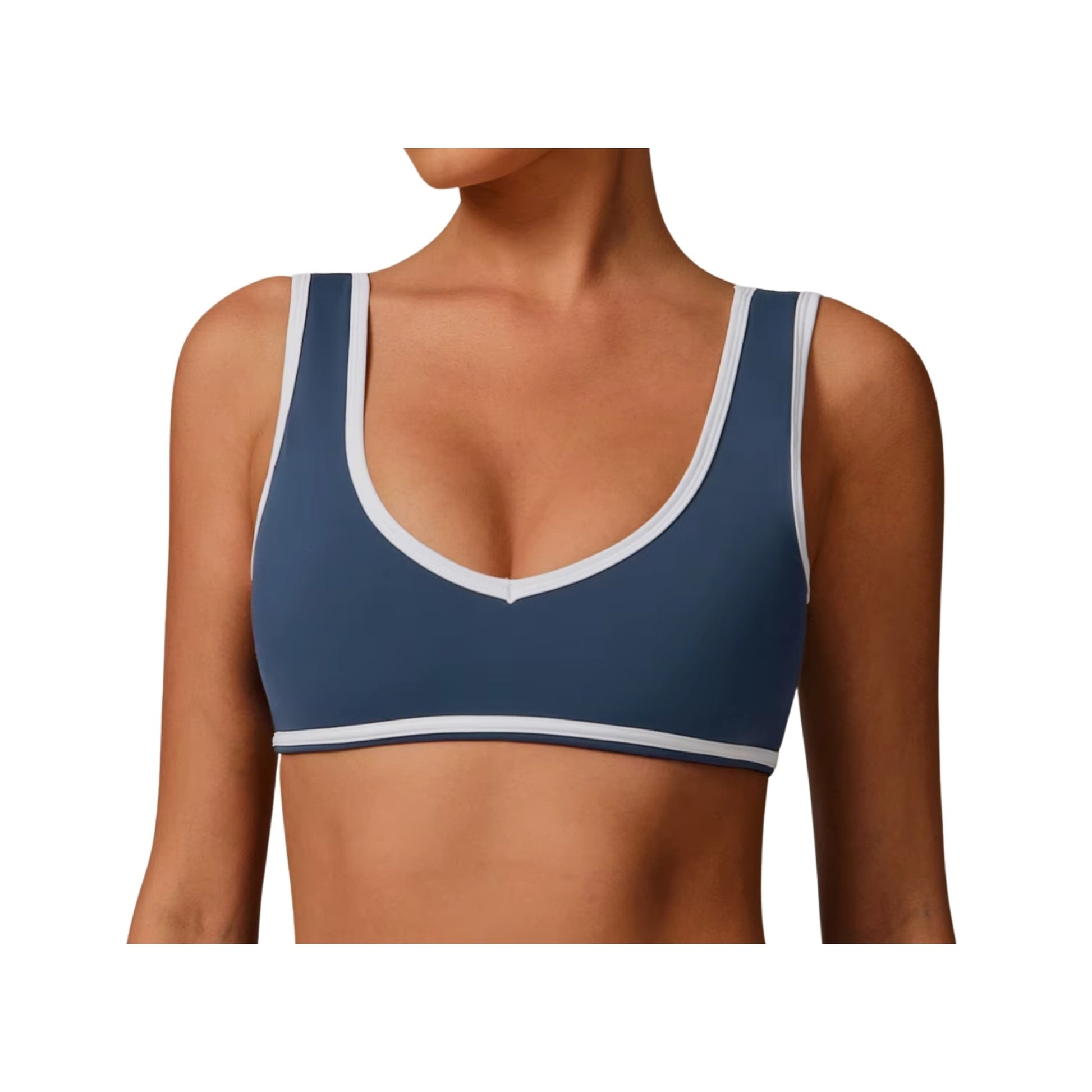 Contrast Sports Bras in Athletic Blue