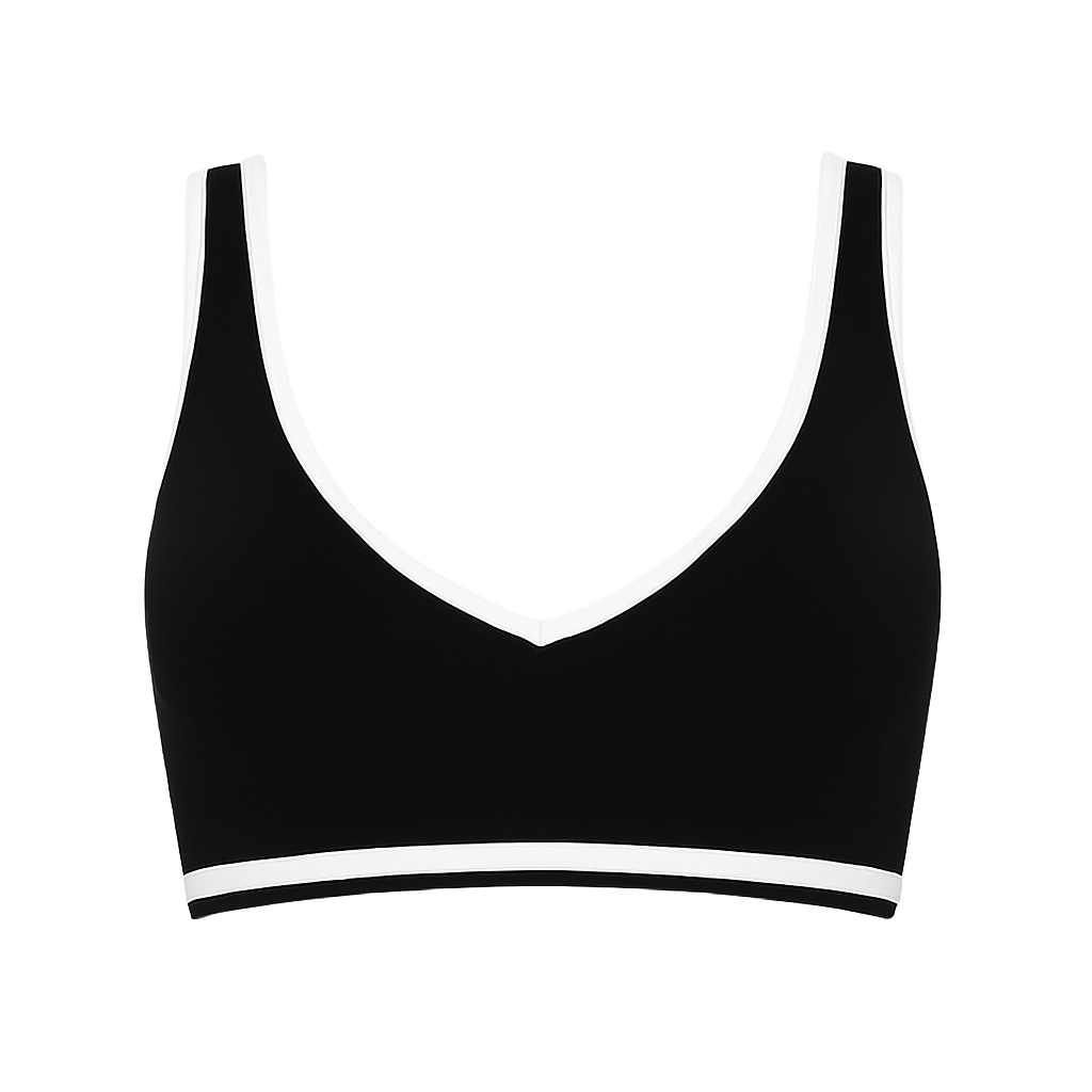 Contrast Sports Bras in Black