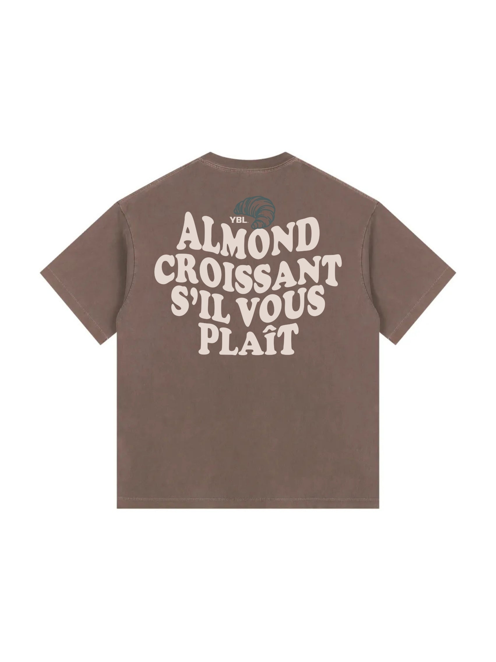 Almond Croissant Boxy Relax Fit Tee in Faded Brown - heavy oversized