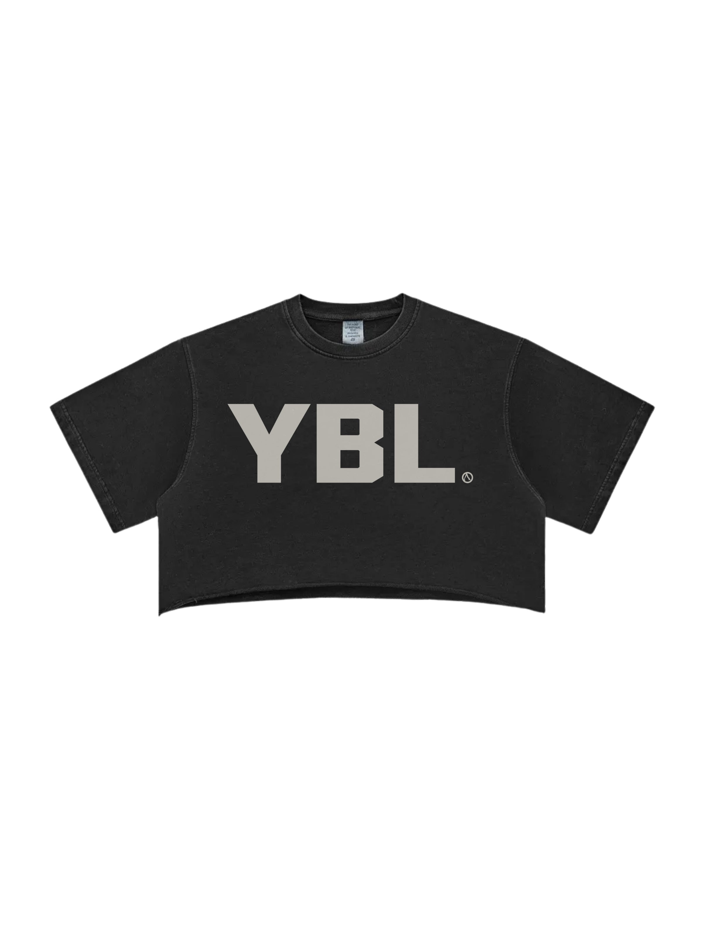 Vintage Style Dropped Shoulder Heavyweight Crop Tee in Black