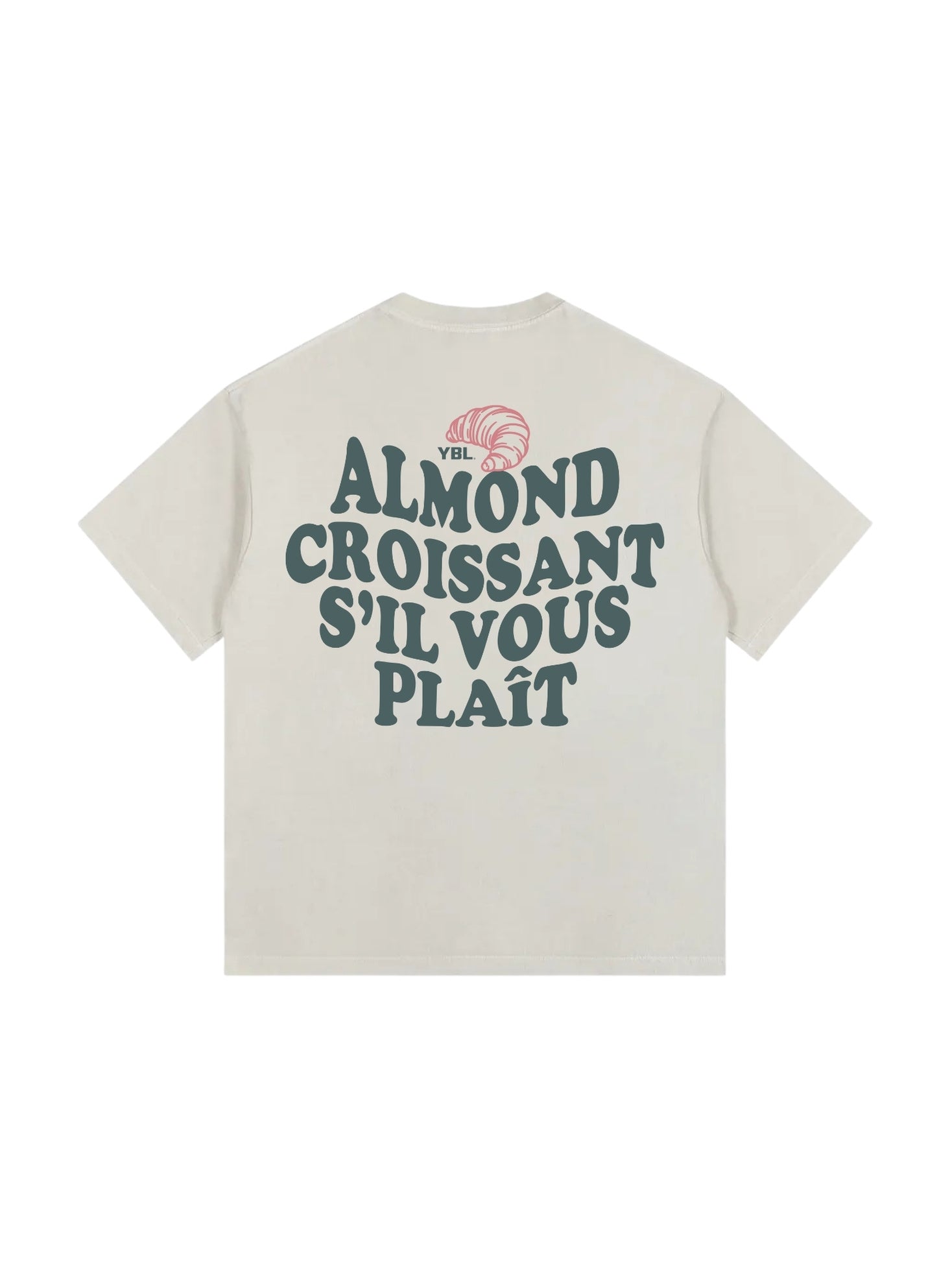 Almond Croissant Boxy Relax Fit Tee in Faded Bone - heavy oversized