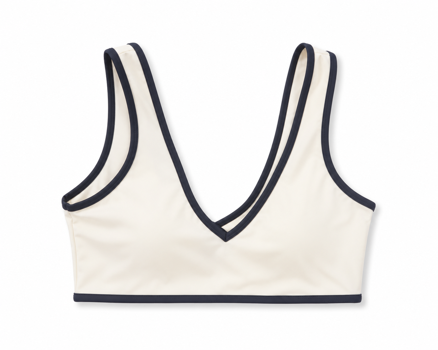 SALE. white with black piping bra