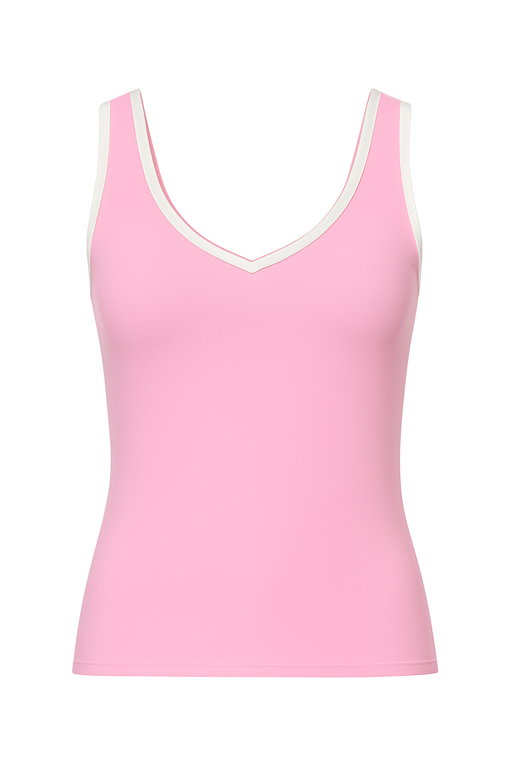 Contrast Vest in Baby Pink