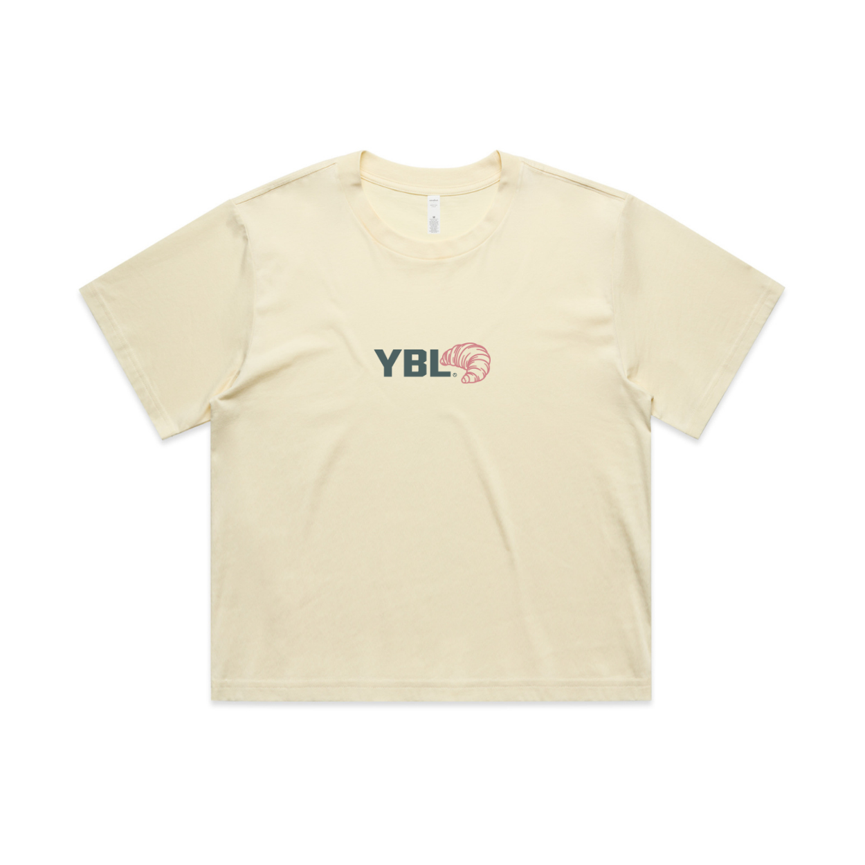 Almond Croissant Crop Tee in Butter