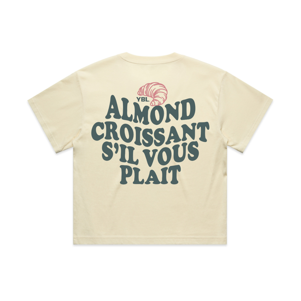 Almond Croissant Crop Tee in Butter