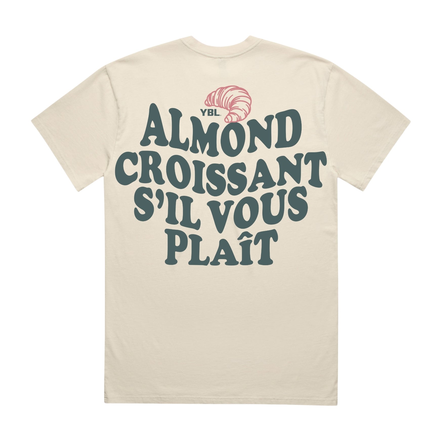 Almond Croissant Heavy Faded Tee in Ecru