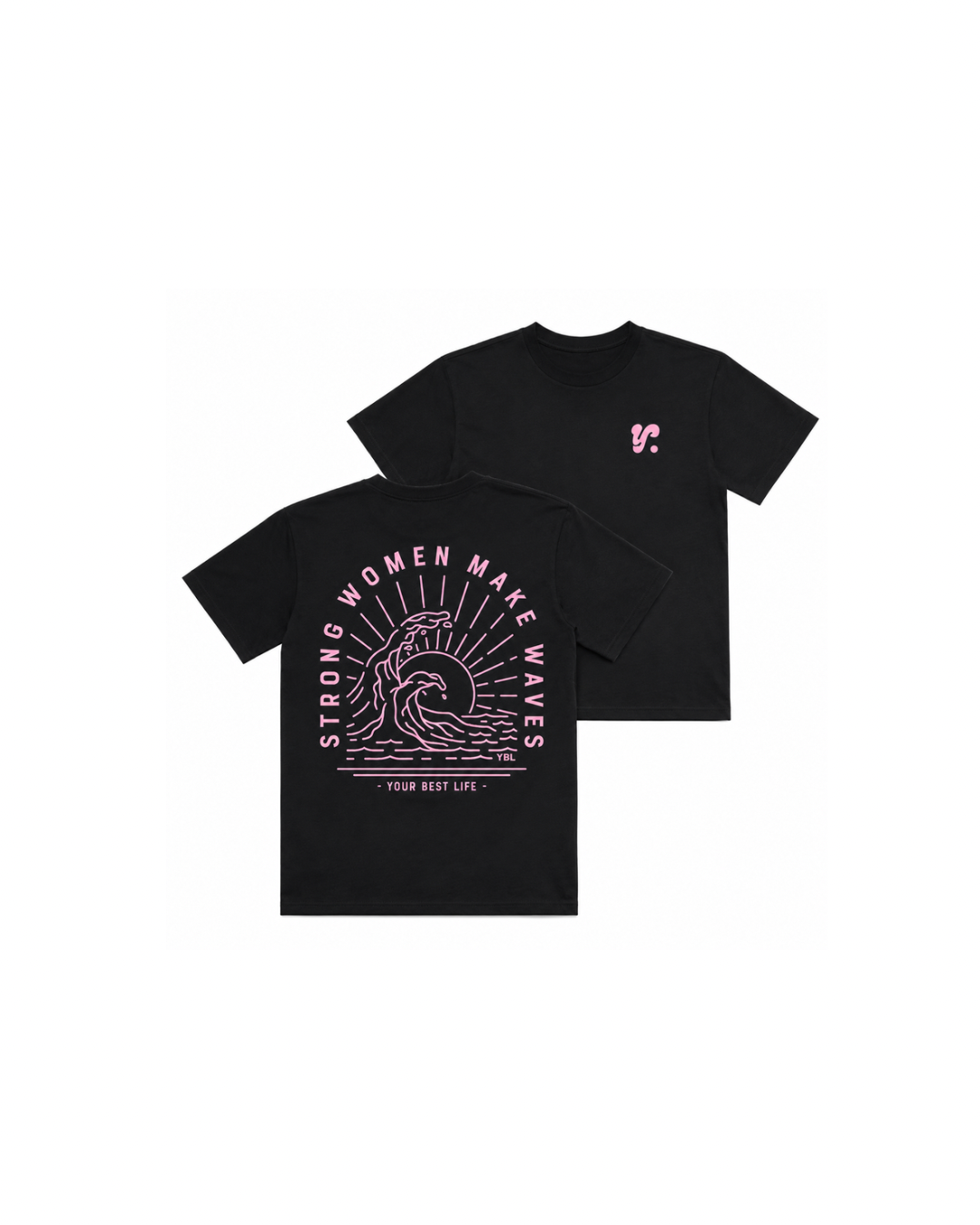 STRONG WOMEN MAKE WAVES T SHIRT IN BLACK