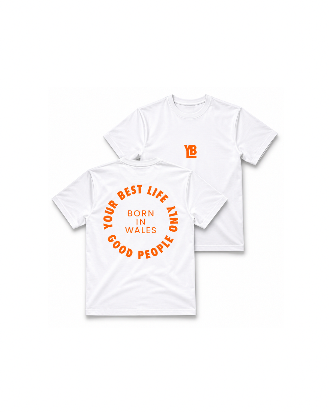 BORN IN WALES T SHIRT IN WHITE