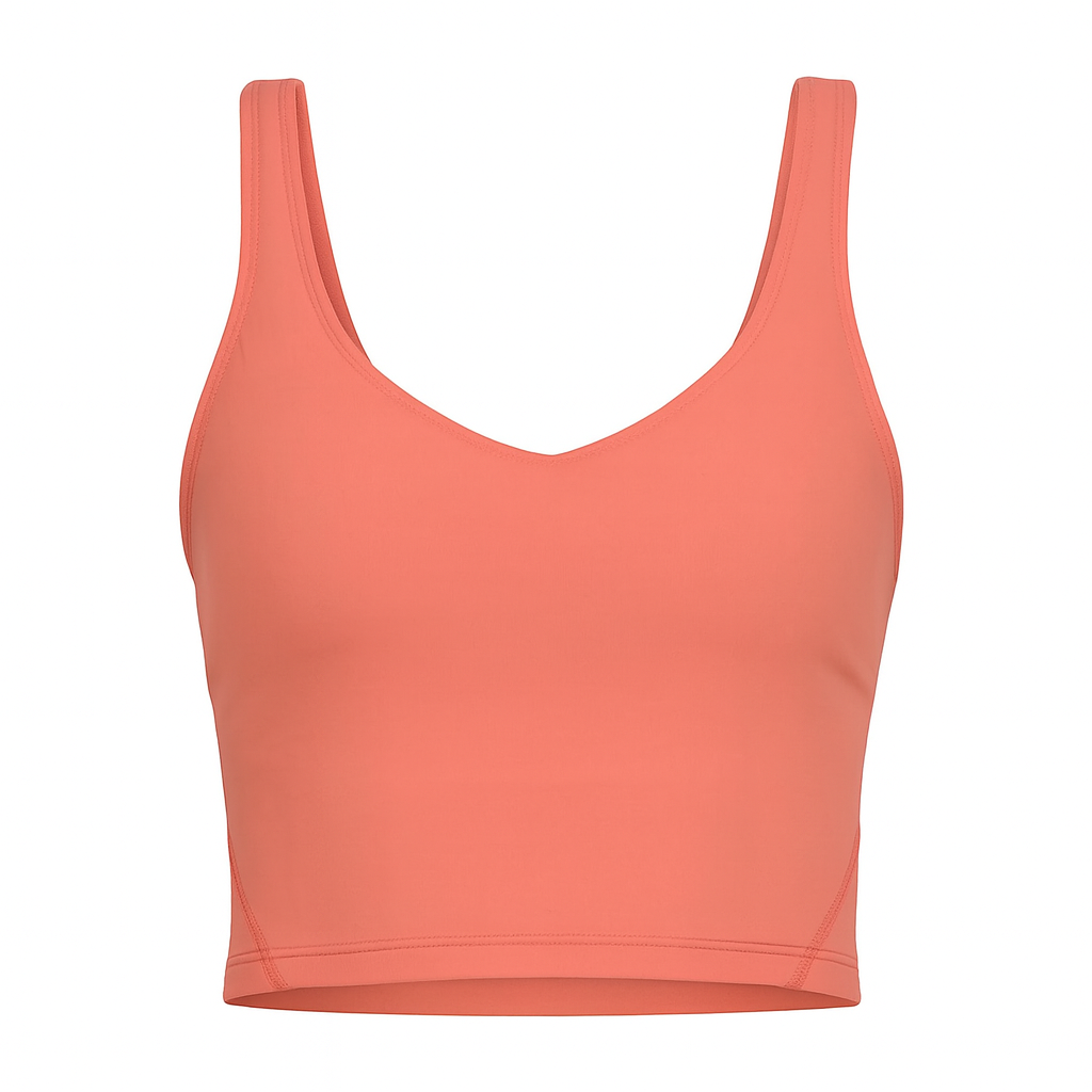 Womens Sport Bra Crop Tank in Coral