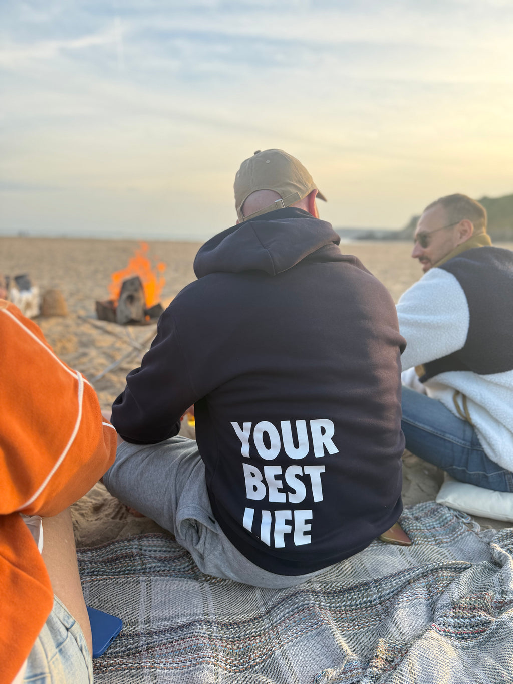ONE DAY AT A TIME OVERSIZED HOODIE IN NAVY