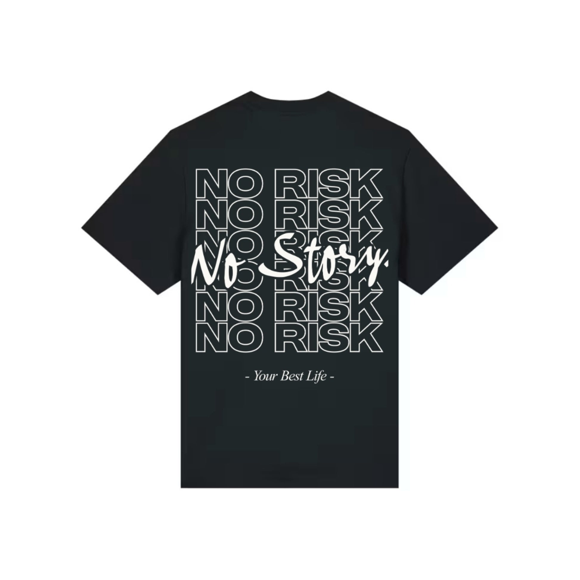 No Risk No Story Heavy Oversized Tee in Black