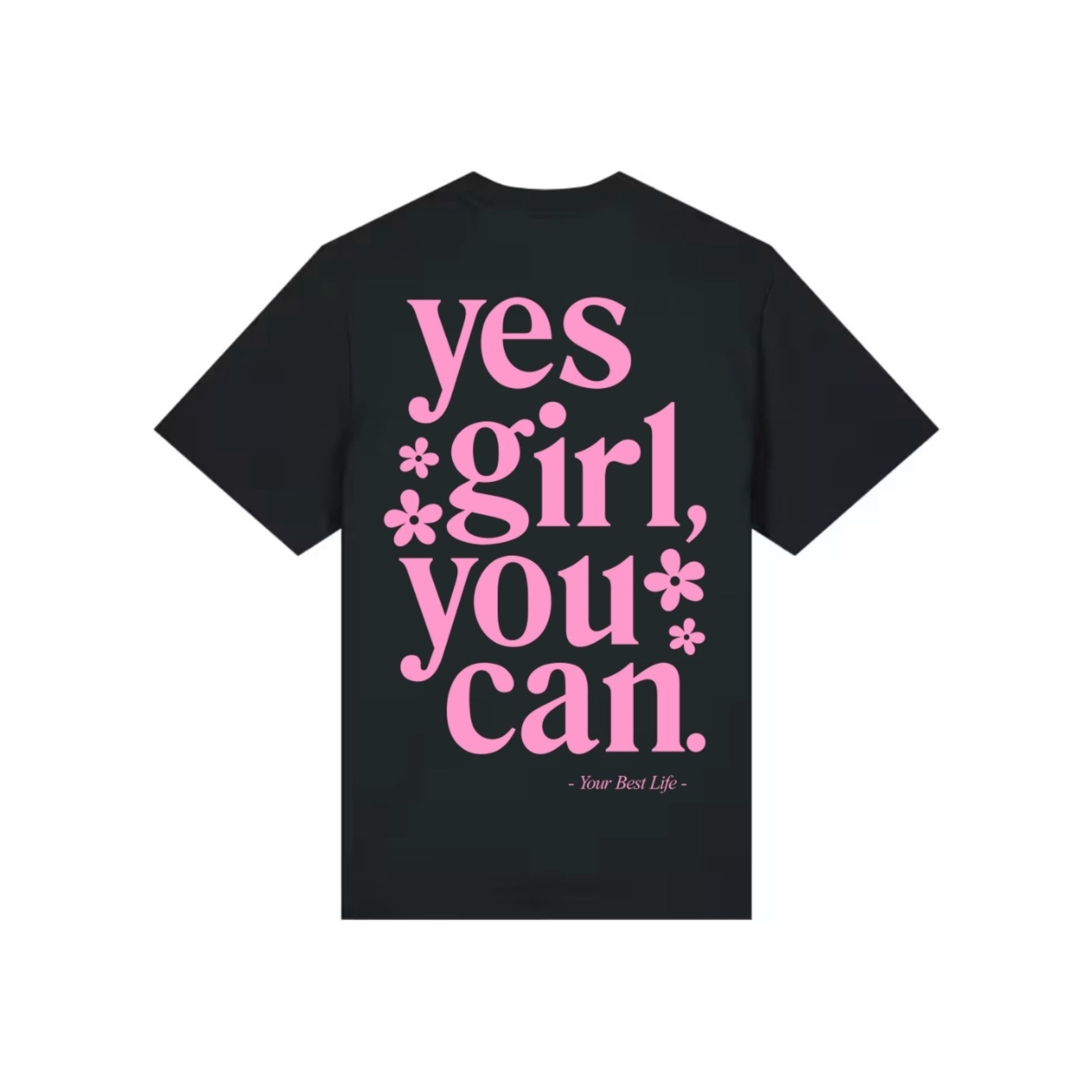 Yes Girl You Can Heavy Oversized Tee in Black