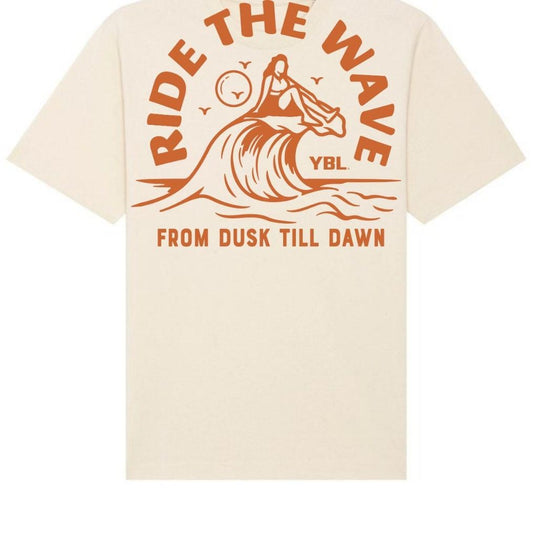 Ride the Wave Unisex Oversized Tee in Natural
