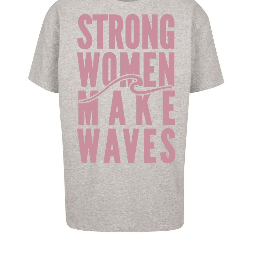 Strong Women Make Waves Heavy Oversized Tee in Grey