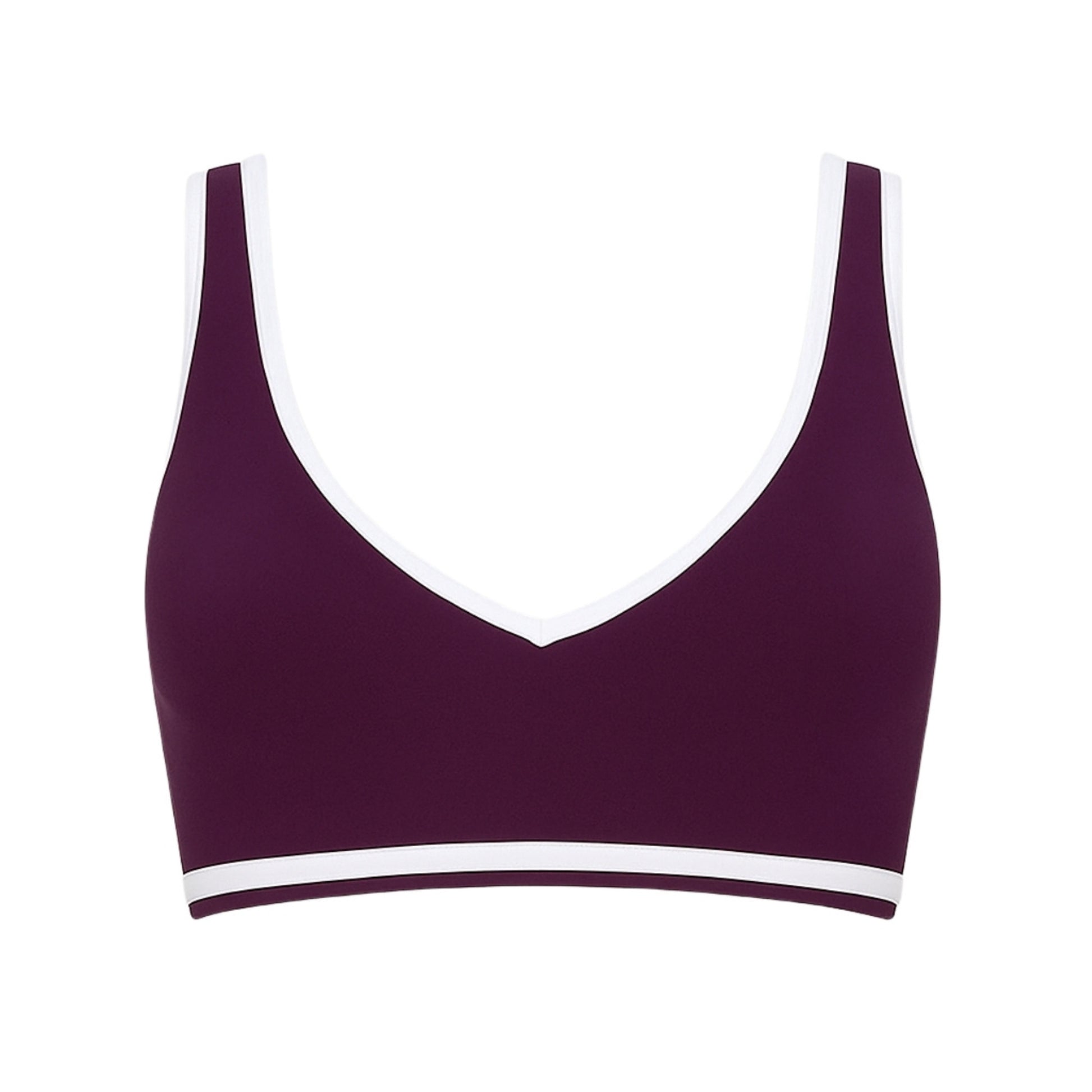 Contrast Sports Bras in Plum