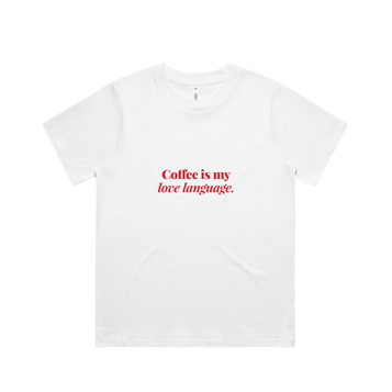 Womens Fit Love Language T in White