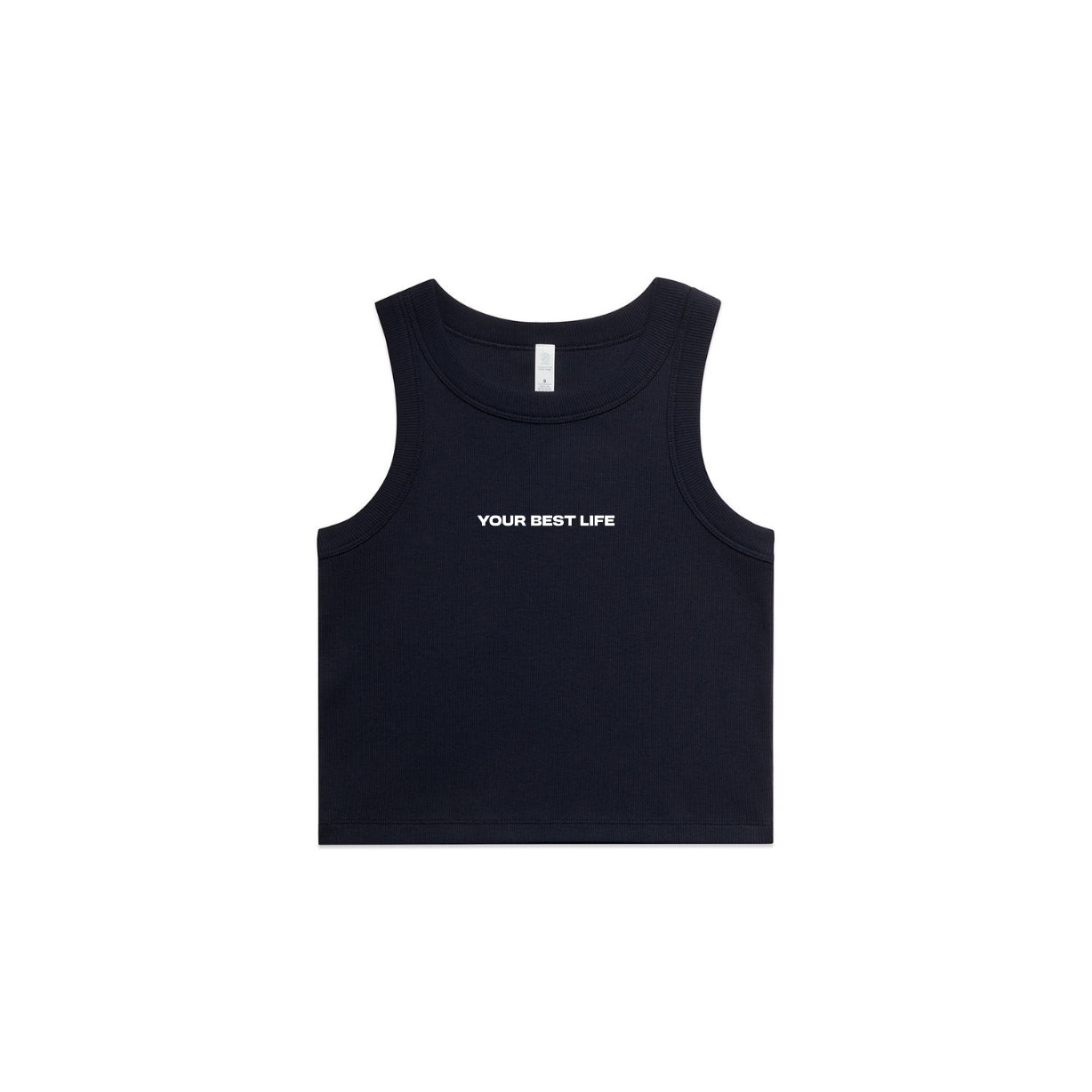 Womens Rib Crop Tank Vest in Royal Navy