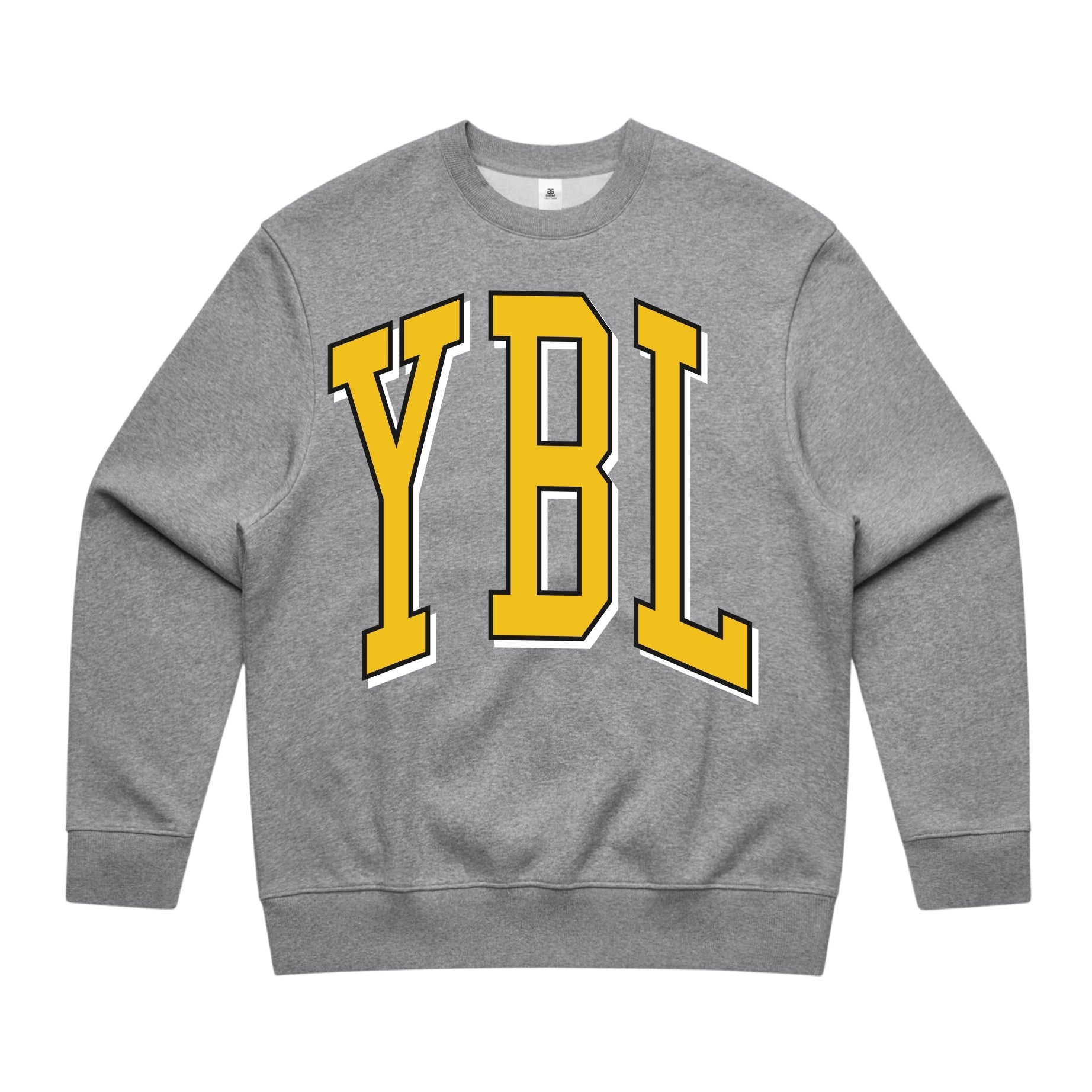 YBL Unisex University Style Made Crew Sweat in Heather Grey