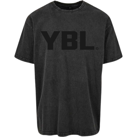 Acid wash oversized Black on Black T