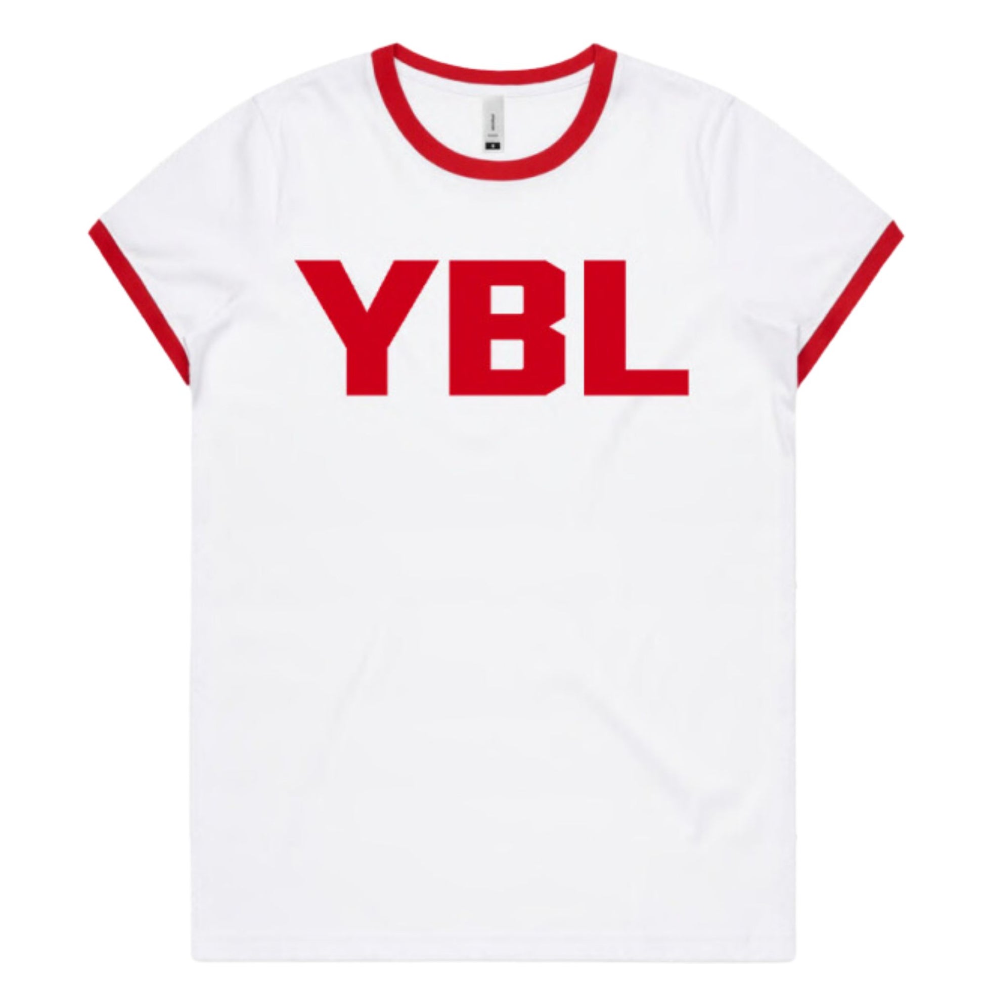 Womens Fit Tee with Red Sleeves