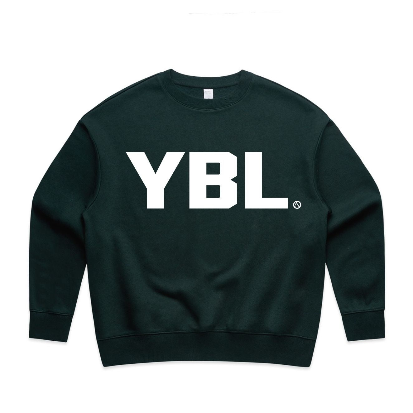 YBL Print Heavy Crew Sweatshirt Womens Fit in Pine Green
