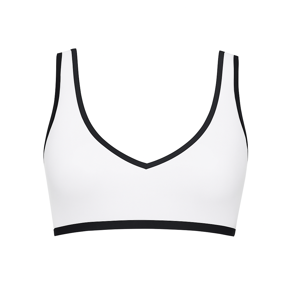 Contrast Sports Bras in White