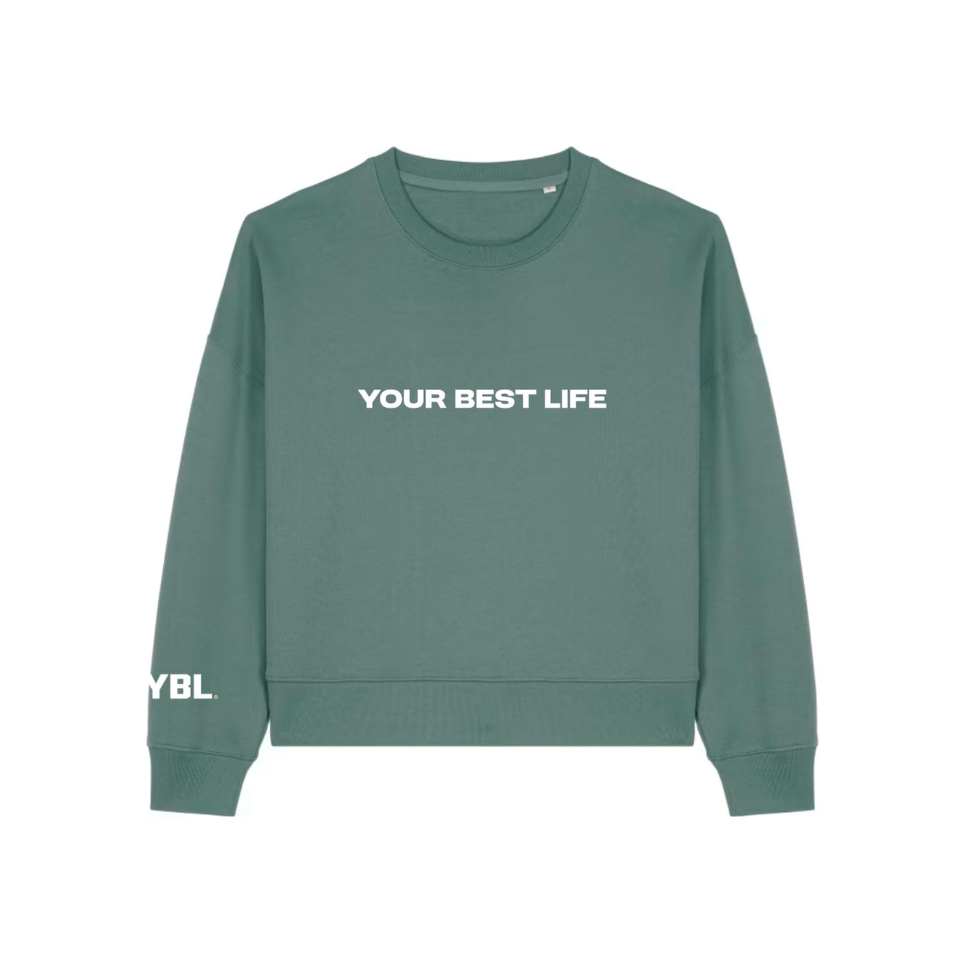 Womens Crew Neck Relaxed Fit Sweatshirt in Green Bay