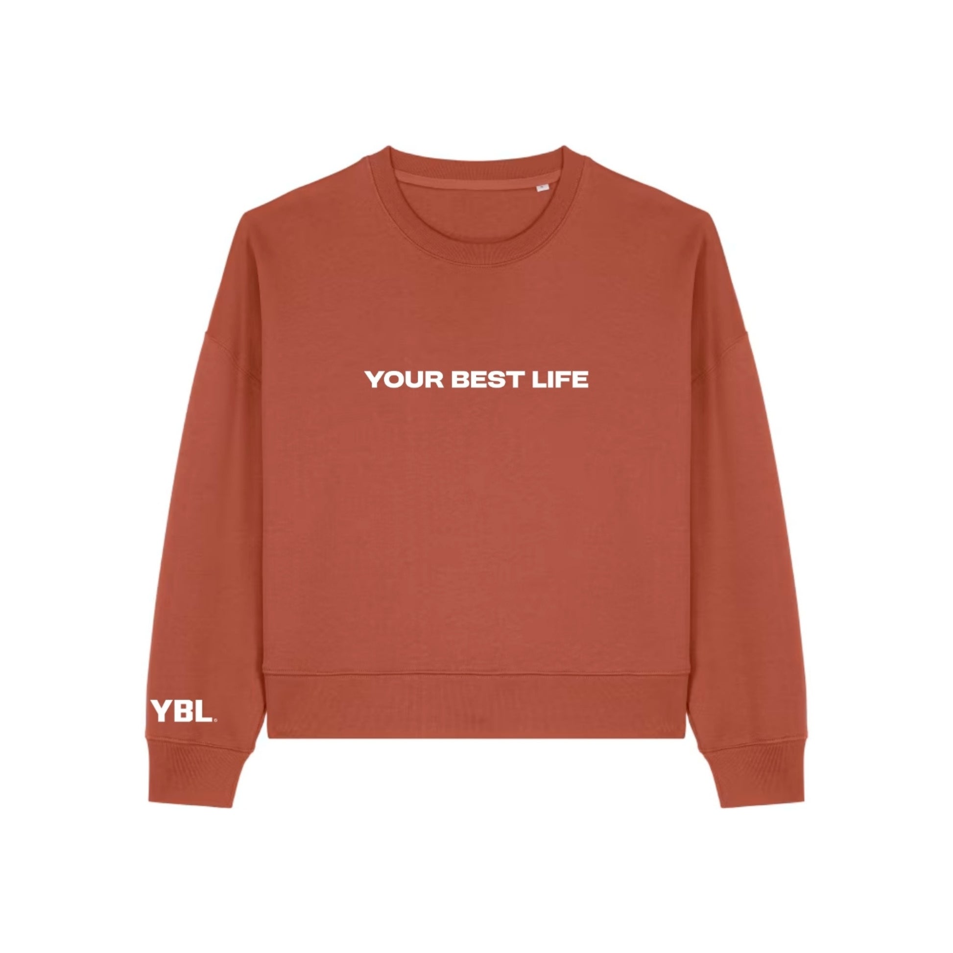 Womens Crew Neck Relaxed Fit Sweatshirt in Rust