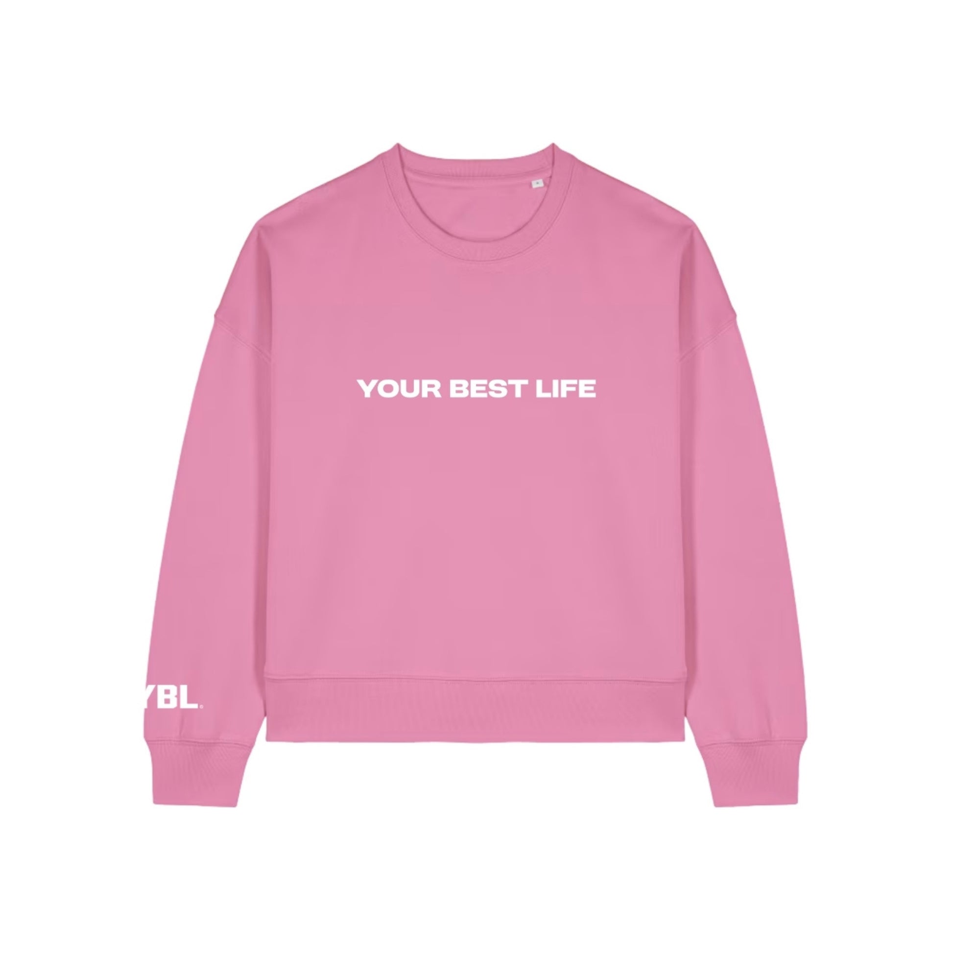 Womens Crew Neck Relaxed Fit Sweatshirt in Bubble Pink