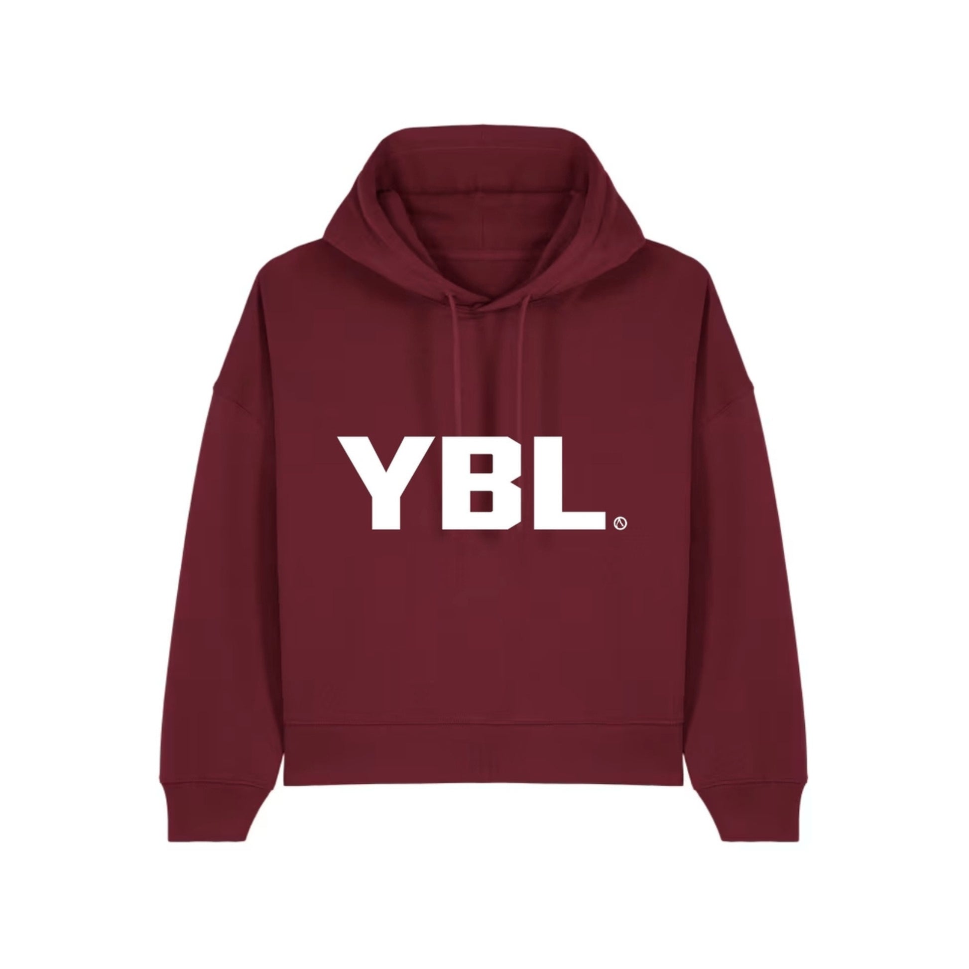 YBL Womens Fit Hoodie Sweatshirt in Burgundy
