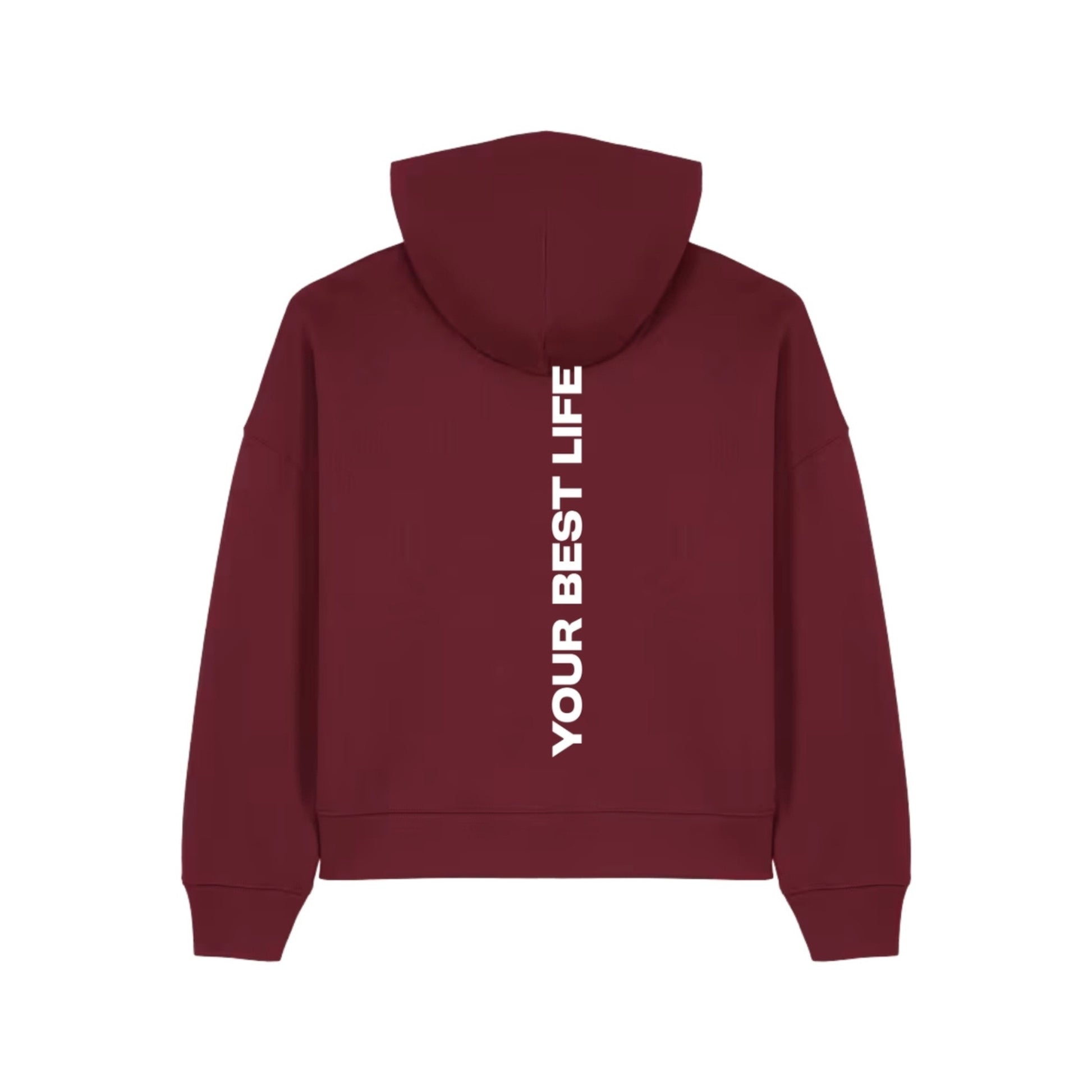 YBL Womens Fit Hoodie Sweatshirt in Burgundy