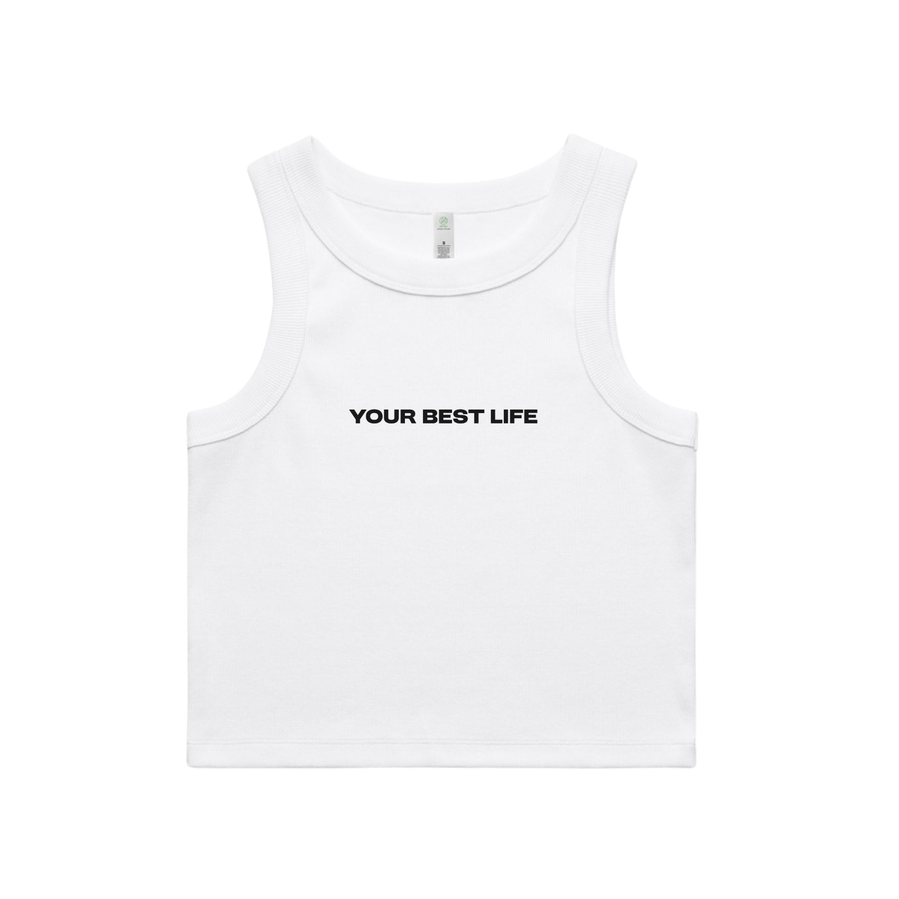 Ribbed Organic Tank in White